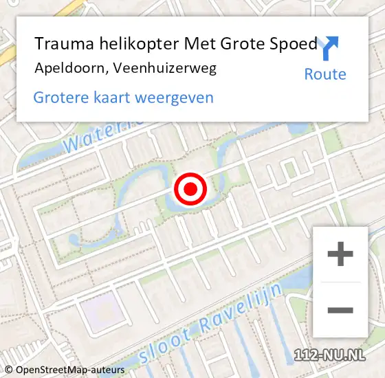Locatie op kaart van de 112 melding: Trauma helikopter Met Grote Spoed Naar Apeldoorn, Veenhuizerweg op 12 november 2023 15:45