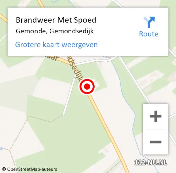 Locatie op kaart van de 112 melding: Brandweer Met Spoed Naar Gemonde, Gemondsedijk op 12 november 2023 16:00