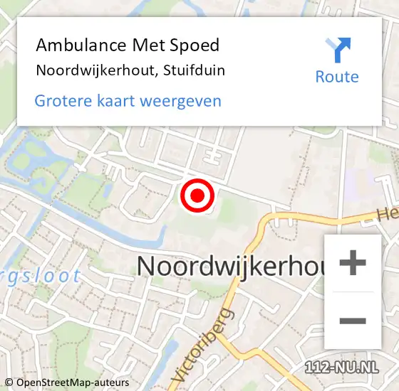 Locatie op kaart van de 112 melding: Ambulance Met Spoed Naar Noordwijkerhout, Stuifduin op 12 november 2023 16:05