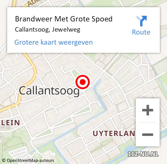Locatie op kaart van de 112 melding: Brandweer Met Grote Spoed Naar Callantsoog, Jewelweg op 12 november 2023 17:23