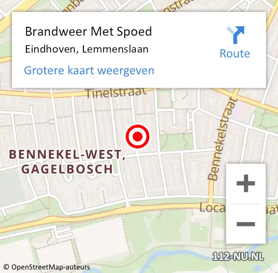 Locatie op kaart van de 112 melding: Brandweer Met Spoed Naar Eindhoven, Lemmenslaan op 12 november 2023 17:25