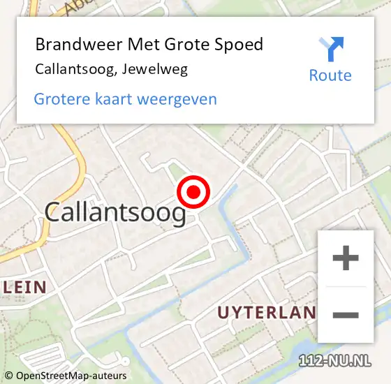 Locatie op kaart van de 112 melding: Brandweer Met Grote Spoed Naar Callantsoog, Jewelweg op 12 november 2023 17:26