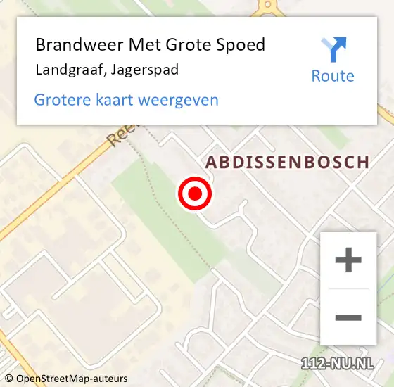 Locatie op kaart van de 112 melding: Brandweer Met Grote Spoed Naar Landgraaf, Jagerspad op 12 november 2023 17:37