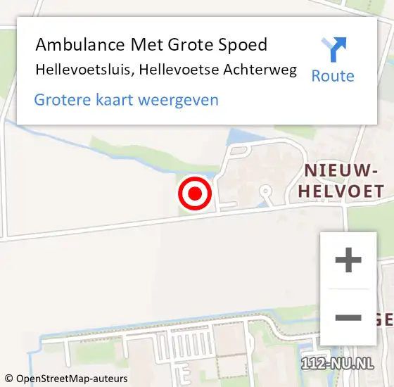 Locatie op kaart van de 112 melding: Ambulance Met Grote Spoed Naar Hellevoetsluis, Hellevoetse Achterweg op 12 november 2023 18:19