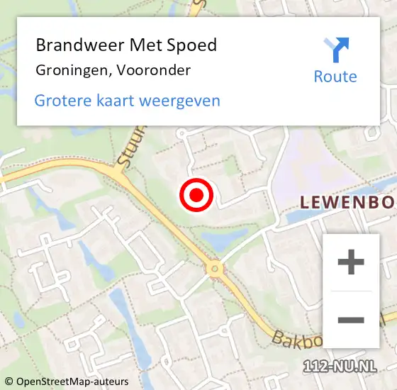 Locatie op kaart van de 112 melding: Brandweer Met Spoed Naar Groningen, Vooronder op 12 november 2023 18:55