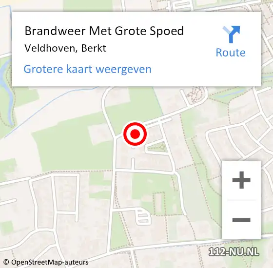 Locatie op kaart van de 112 melding: Brandweer Met Grote Spoed Naar Veldhoven, Berkt op 12 november 2023 20:32