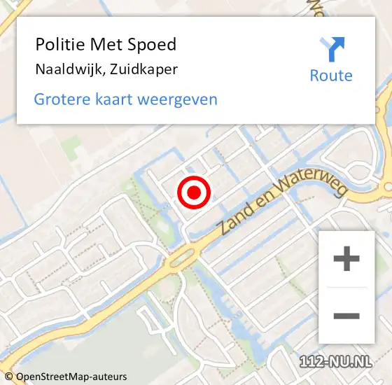 Locatie op kaart van de 112 melding: Politie Met Spoed Naar Naaldwijk, Zuidkaper op 12 november 2023 20:44