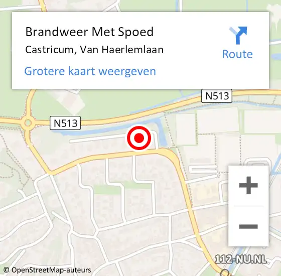 Locatie op kaart van de 112 melding: Brandweer Met Spoed Naar Castricum, Van Haerlemlaan op 12 november 2023 21:10