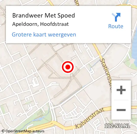 Locatie op kaart van de 112 melding: Brandweer Met Spoed Naar Apeldoorn, Hoofdstraat op 12 november 2023 21:15