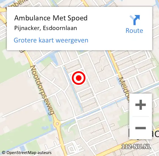 Locatie op kaart van de 112 melding: Ambulance Met Spoed Naar Pijnacker, Esdoornlaan op 12 november 2023 21:47