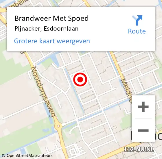 Locatie op kaart van de 112 melding: Brandweer Met Spoed Naar Pijnacker, Esdoornlaan op 12 november 2023 22:03