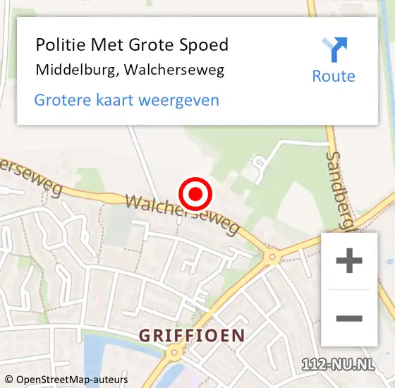 Locatie op kaart van de 112 melding: Politie Met Grote Spoed Naar Middelburg, Walcherseweg op 12 november 2023 23:47