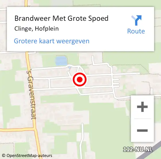 Locatie op kaart van de 112 melding: Brandweer Met Grote Spoed Naar Clinge, Hofplein op 13 november 2023 01:17