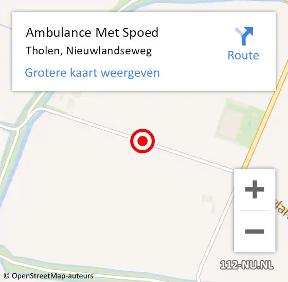 Locatie op kaart van de 112 melding: Ambulance Met Spoed Naar Tholen, Nieuwlandseweg op 15 september 2014 08:52