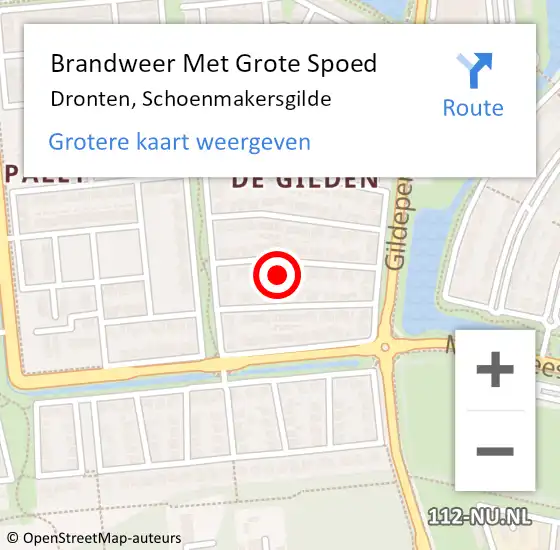 Locatie op kaart van de 112 melding: Brandweer Met Grote Spoed Naar Dronten, Schoenmakersgilde op 13 november 2023 03:59