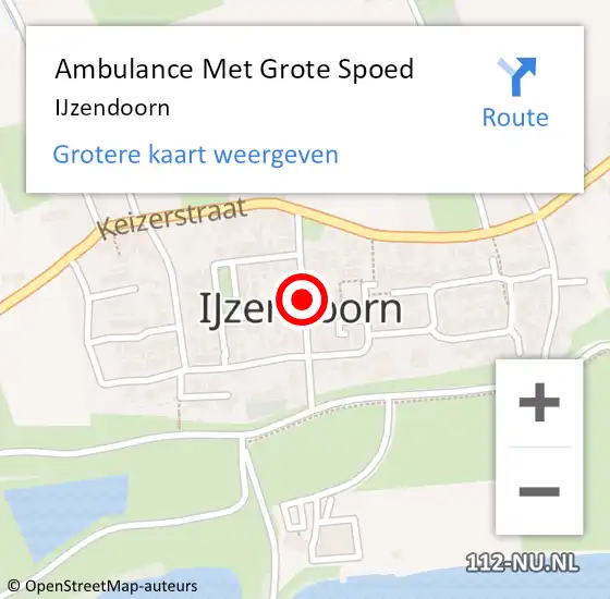 Locatie op kaart van de 112 melding: Ambulance Met Grote Spoed Naar IJzendoorn op 13 november 2023 06:47