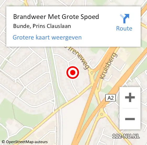 Locatie op kaart van de 112 melding: Brandweer Met Grote Spoed Naar Bunde, Prins Clauslaan op 13 november 2023 08:08