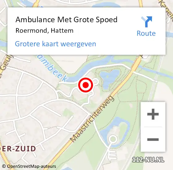 Locatie op kaart van de 112 melding: Ambulance Met Grote Spoed Naar Roermond, Hattem op 13 november 2023 08:17