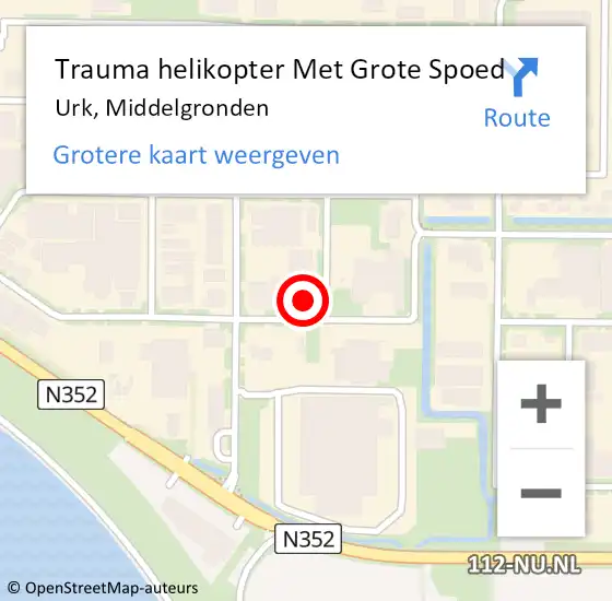 Locatie op kaart van de 112 melding: Trauma helikopter Met Grote Spoed Naar Urk, Middelgronden op 13 november 2023 08:40