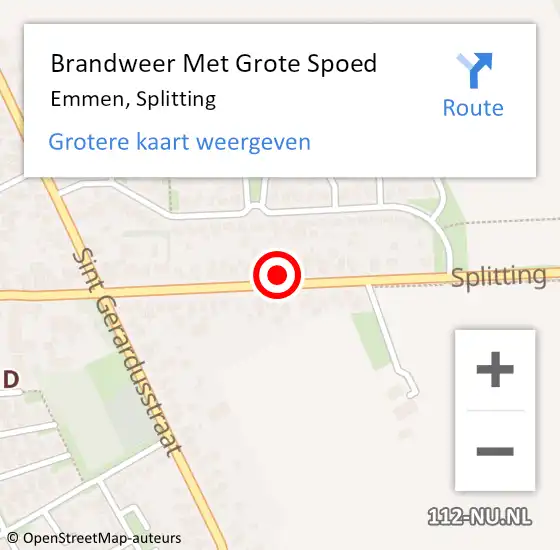 Locatie op kaart van de 112 melding: Brandweer Met Grote Spoed Naar Emmen, Splitting op 13 november 2023 08:53