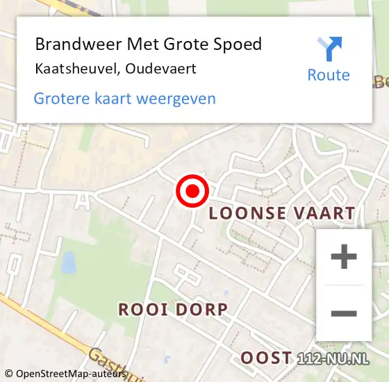 Locatie op kaart van de 112 melding: Brandweer Met Grote Spoed Naar Kaatsheuvel, Oudevaert op 13 november 2023 10:55