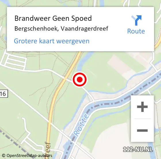 Locatie op kaart van de 112 melding: Brandweer Geen Spoed Naar Bergschenhoek, Vaandragerdreef op 13 november 2023 10:56