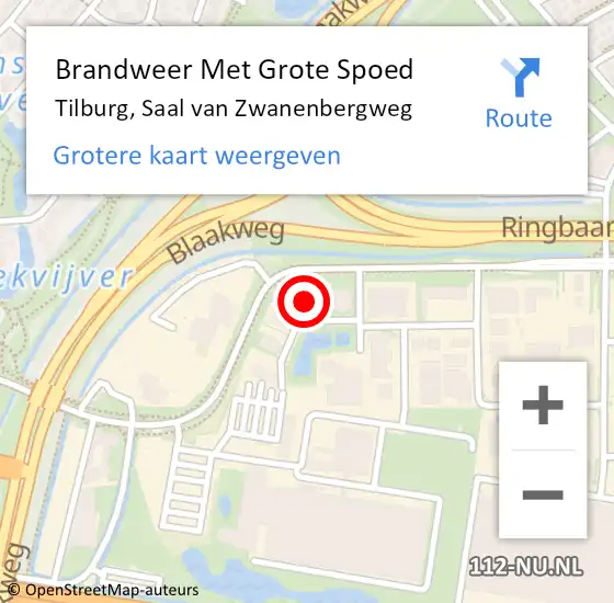 Locatie op kaart van de 112 melding: Brandweer Met Grote Spoed Naar Tilburg, Saal van Zwanenbergweg op 13 november 2023 11:04