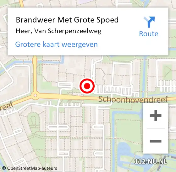 Locatie op kaart van de 112 melding: Brandweer Met Grote Spoed Naar Heer, Van Scherpenzeelweg op 15 september 2014 09:25