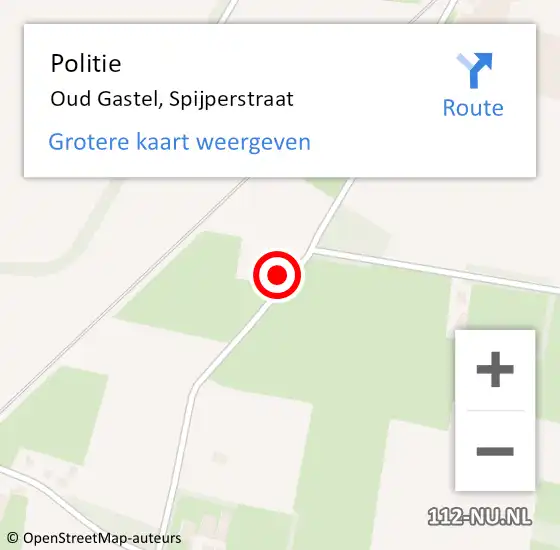 Locatie op kaart van de 112 melding: Politie Oud Gastel, Spijperstraat op 13 november 2023 11:43