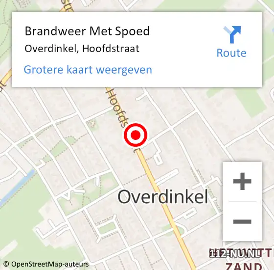 Locatie op kaart van de 112 melding: Brandweer Met Spoed Naar Overdinkel, Hoofdstraat op 13 november 2023 13:09