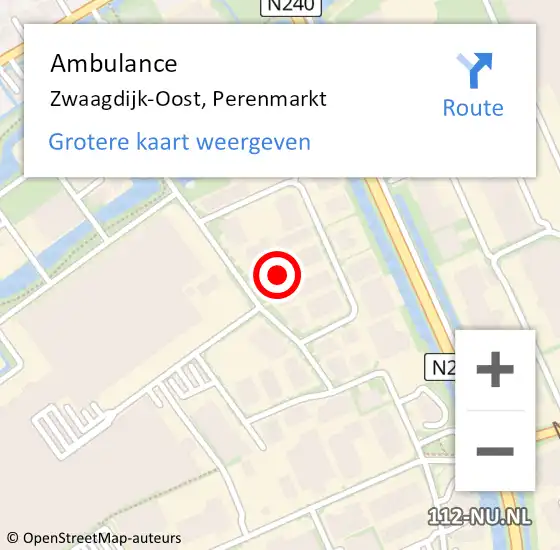 Locatie op kaart van de 112 melding: Ambulance Zwaagdijk-Oost, Perenmarkt op 13 november 2023 13:44