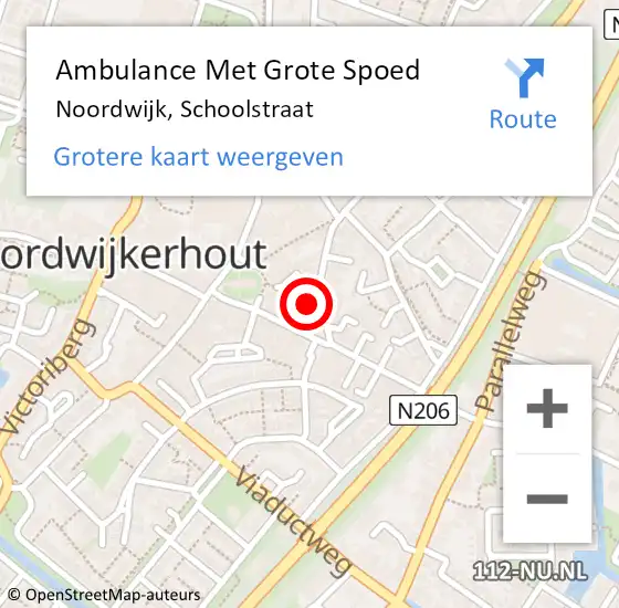 Locatie op kaart van de 112 melding: Ambulance Met Grote Spoed Naar Noordwijk, Schoolstraat op 13 november 2023 13:48