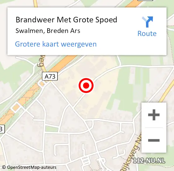 Locatie op kaart van de 112 melding: Brandweer Met Grote Spoed Naar Swalmen, Breden Ars op 13 november 2023 14:42