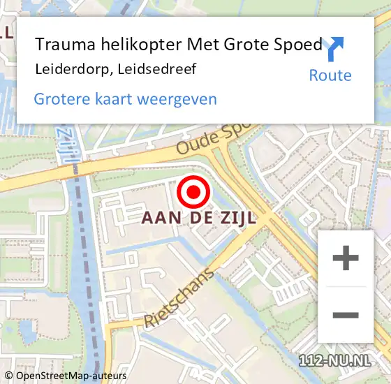 Locatie op kaart van de 112 melding: Trauma helikopter Met Grote Spoed Naar Leiderdorp, Leidsedreef op 13 november 2023 14:54