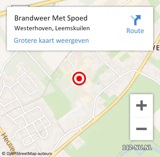 Locatie op kaart van de 112 melding: Brandweer Met Spoed Naar Westerhoven, Leemskuilen op 13 november 2023 15:23