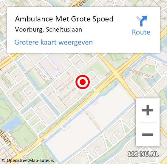 Locatie op kaart van de 112 melding: Ambulance Met Grote Spoed Naar Voorburg, Scheltuslaan op 13 november 2023 16:08