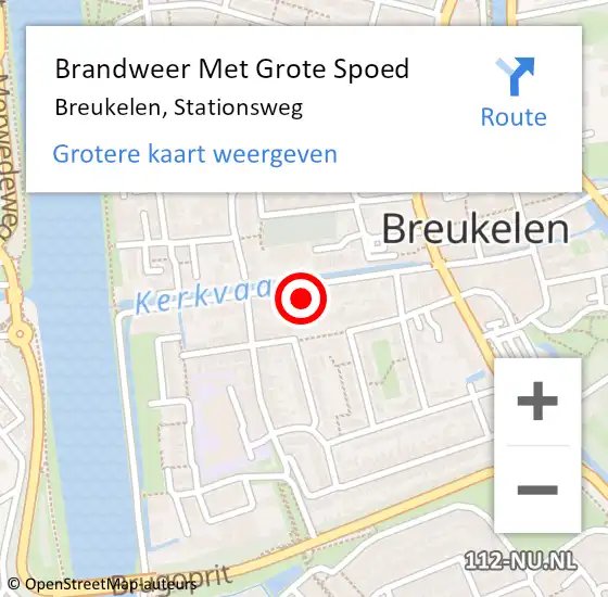 Locatie op kaart van de 112 melding: Brandweer Met Grote Spoed Naar Breukelen, Stationsweg op 15 september 2014 10:09