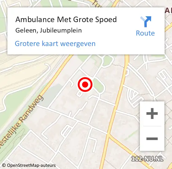 Locatie op kaart van de 112 melding: Ambulance Met Grote Spoed Naar Geleen, Jubileumplein op 15 september 2014 10:10