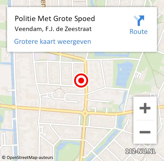 Locatie op kaart van de 112 melding: Politie Met Grote Spoed Naar Veendam, F.J. de Zeestraat op 13 november 2023 17:58