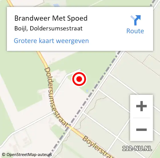 Locatie op kaart van de 112 melding: Brandweer Met Spoed Naar Boijl, Doldersumsestraat op 13 november 2023 18:06