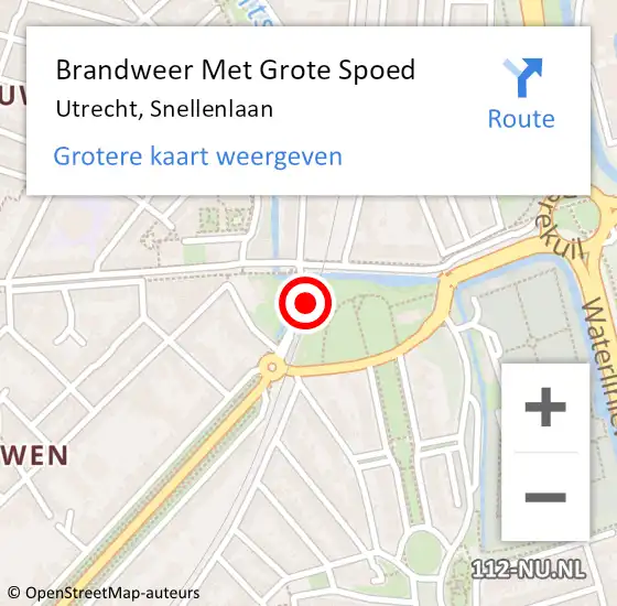 Locatie op kaart van de 112 melding: Brandweer Met Grote Spoed Naar Utrecht, Snellenlaan op 13 november 2023 18:21