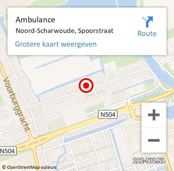 Locatie op kaart van de 112 melding: Ambulance Noord-Scharwoude, Spoorstraat op 13 november 2023 18:24