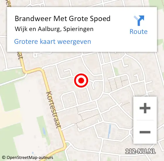 Locatie op kaart van de 112 melding: Brandweer Met Grote Spoed Naar Wijk en Aalburg, Spieringen op 13 november 2023 18:36