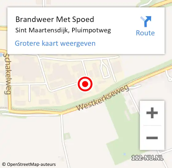 Locatie op kaart van de 112 melding: Brandweer Met Spoed Naar Sint Maartensdijk, Pluimpotweg op 13 november 2023 19:28