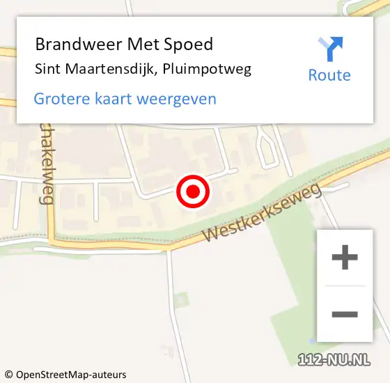 Locatie op kaart van de 112 melding: Brandweer Met Spoed Naar Sint Maartensdijk, Pluimpotweg op 13 november 2023 19:31