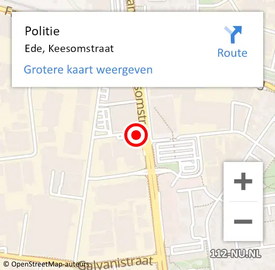 Locatie op kaart van de 112 melding: Politie Ede, Keesomstraat op 13 november 2023 20:02