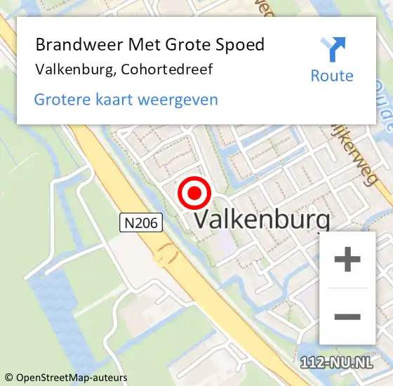 Locatie op kaart van de 112 melding: Brandweer Met Grote Spoed Naar Valkenburg, Cohortedreef op 13 november 2023 20:34