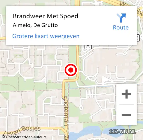 Locatie op kaart van de 112 melding: Brandweer Met Spoed Naar Almelo, De Grutto op 13 november 2023 20:46