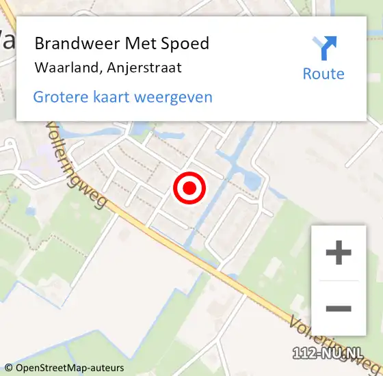 Locatie op kaart van de 112 melding: Brandweer Met Spoed Naar Waarland, Anjerstraat op 13 november 2023 23:36