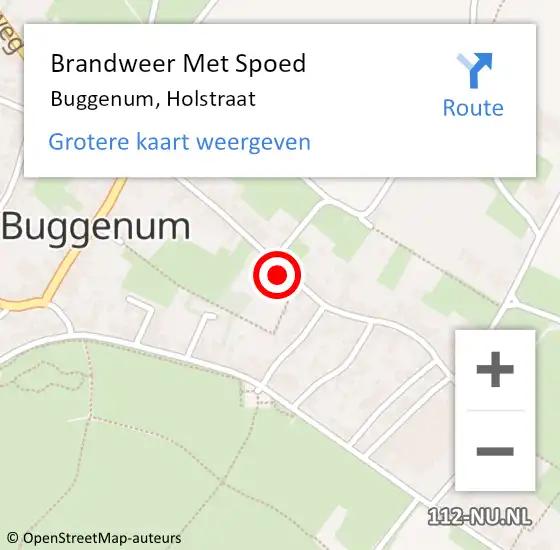 Locatie op kaart van de 112 melding: Brandweer Met Spoed Naar Buggenum, Holstraat op 14 november 2023 01:54